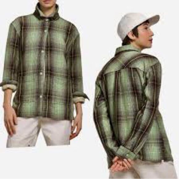 NWT The North Face Valley Twill Utility Misty Sage Plaid XL - Picture 2 of 14